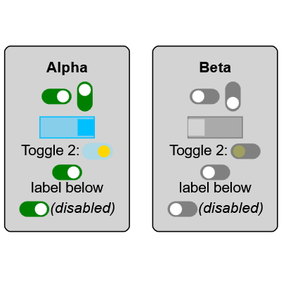 Demonstrates simple uses of ToggleSwitches.