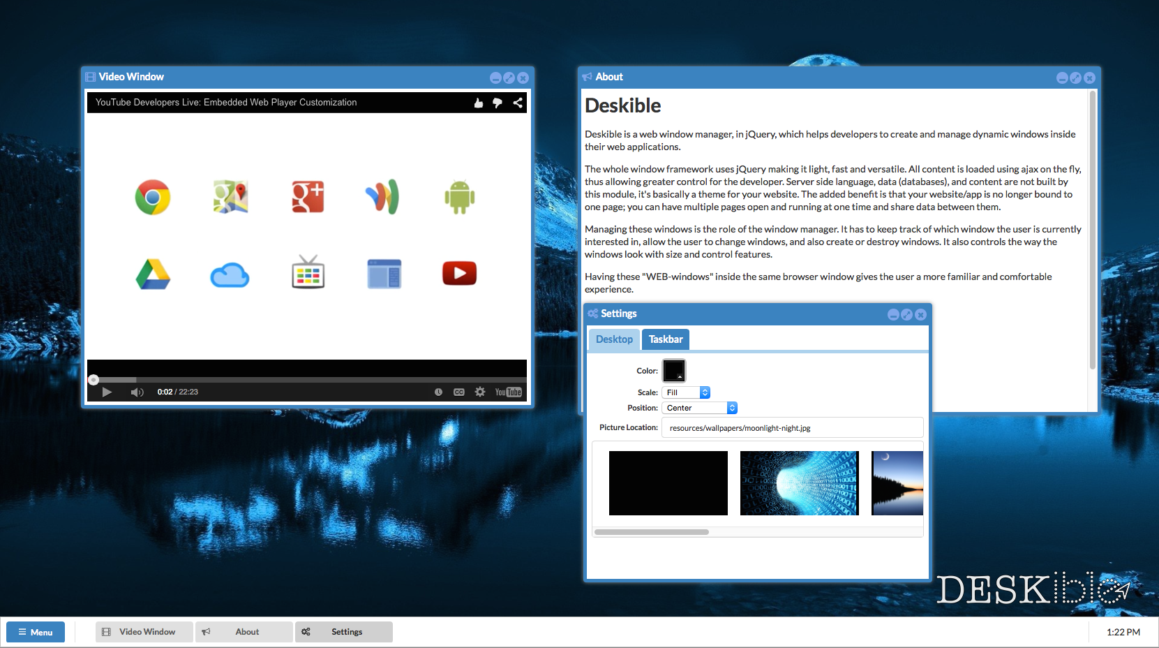 GitHub - TheSin-/deskible: Deskible the jQuery Window Manager for your ...