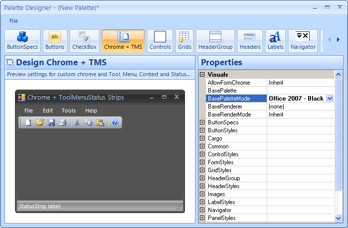 *Figure 4 - Palette Designer*