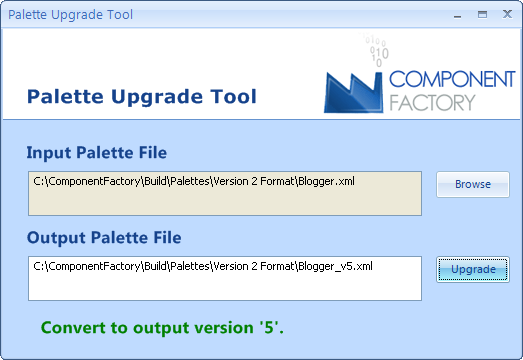 *Figure 5 - Palette Upgrade Tool*