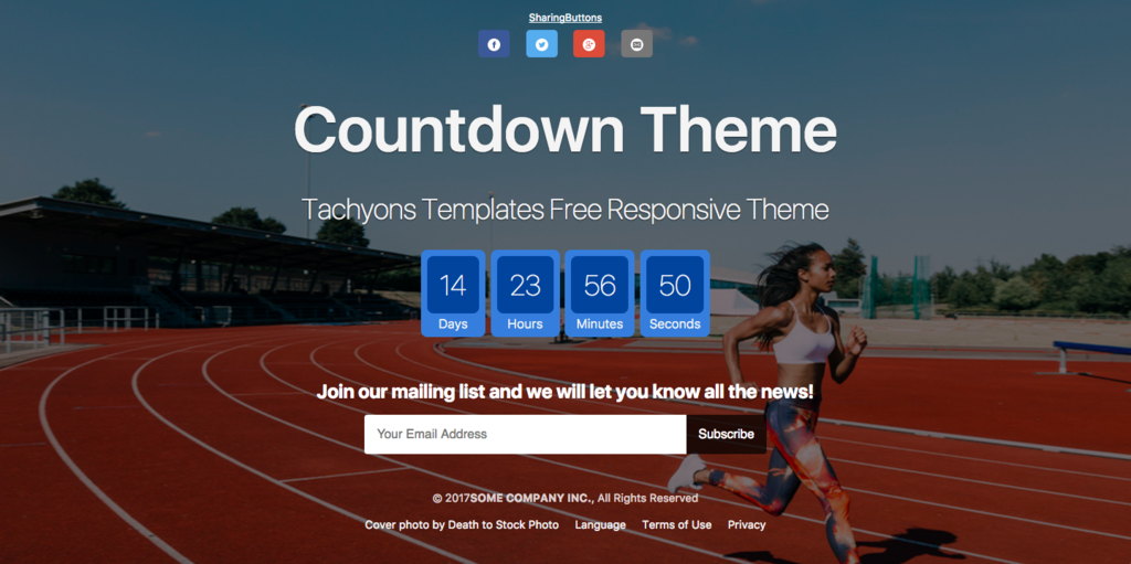 Tachyons countdown single page theme - launch