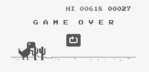 Dinosaur game in Chrome