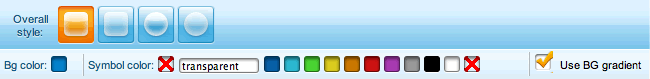 The main icon toolbar with Symbol color controls displayed