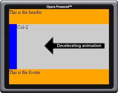 Model of decelerating animation