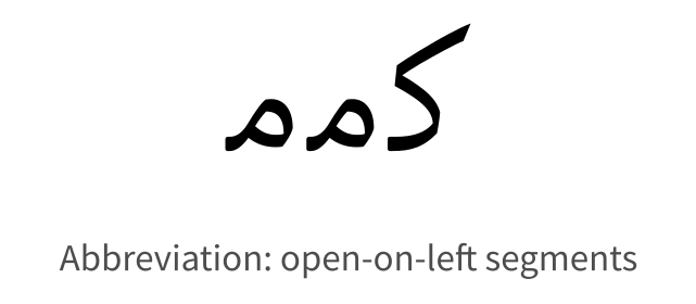 An abbriviation with open-on-left segments.