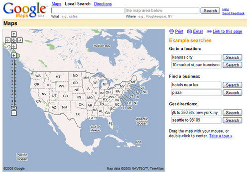 Google maps 2005