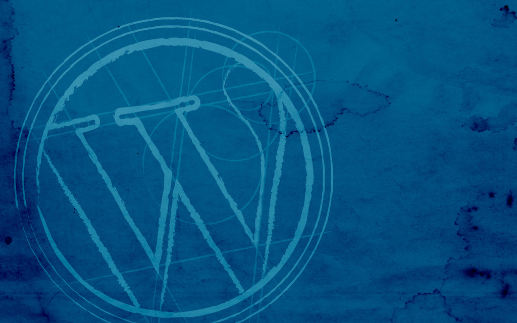 WordPress logo blueprint style